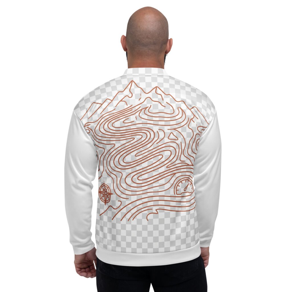 RunFlat Coffee Bomber Jacket – Stelvio Pass Topo