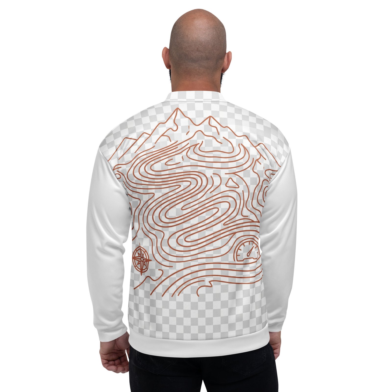 RunFlat Coffee Bomber Jacket – Stelvio Pass Topo