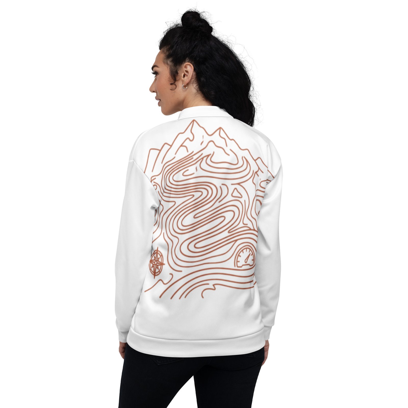 RunFlat Coffee Bomber Jacket – Stelvio Pass All-Over Print - Image 4
