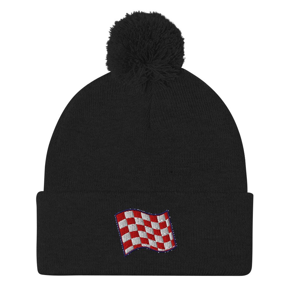 Checkered Pom Beanie - Image 2