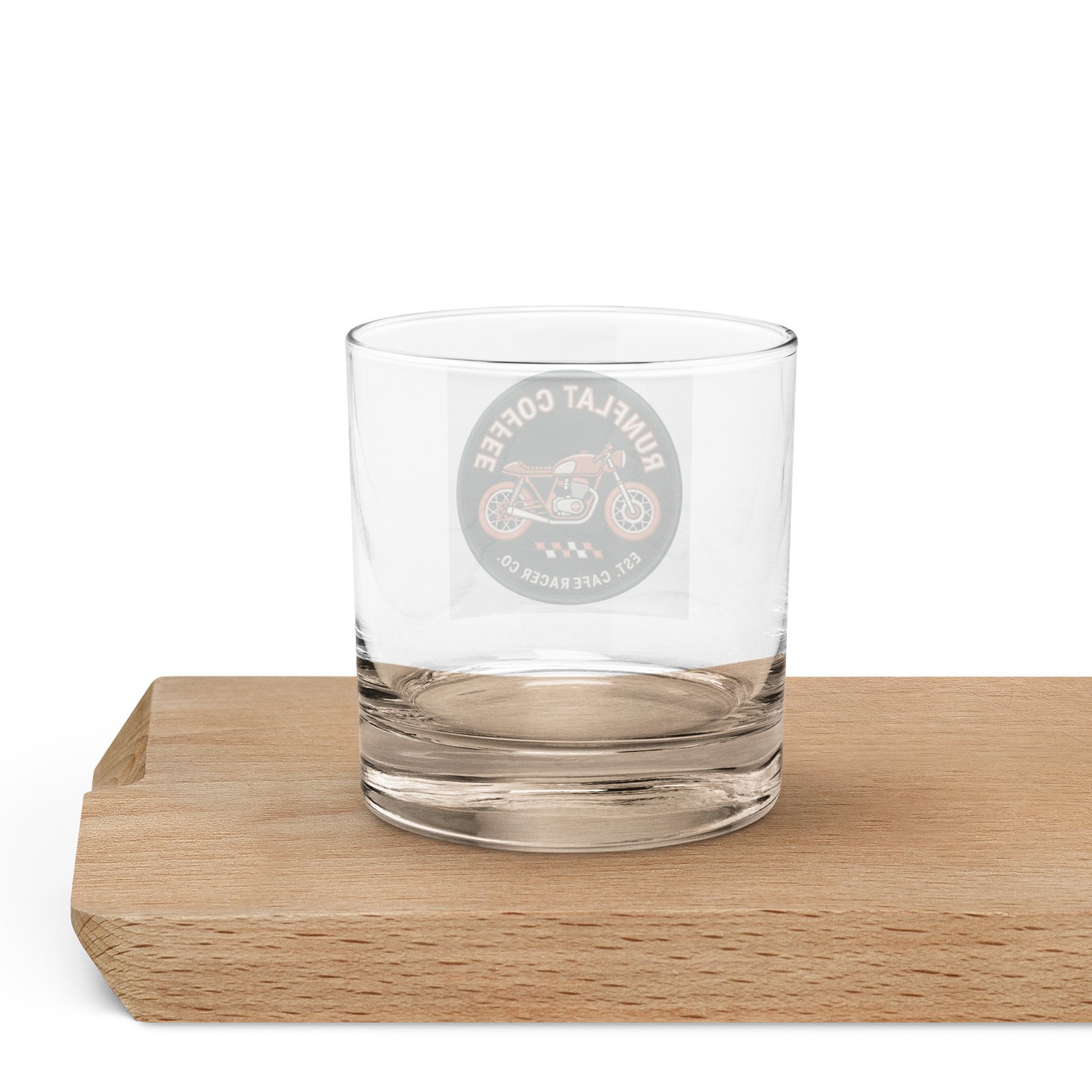 RunFlat Coffee Rocks Glass – Cafe Racer Crest