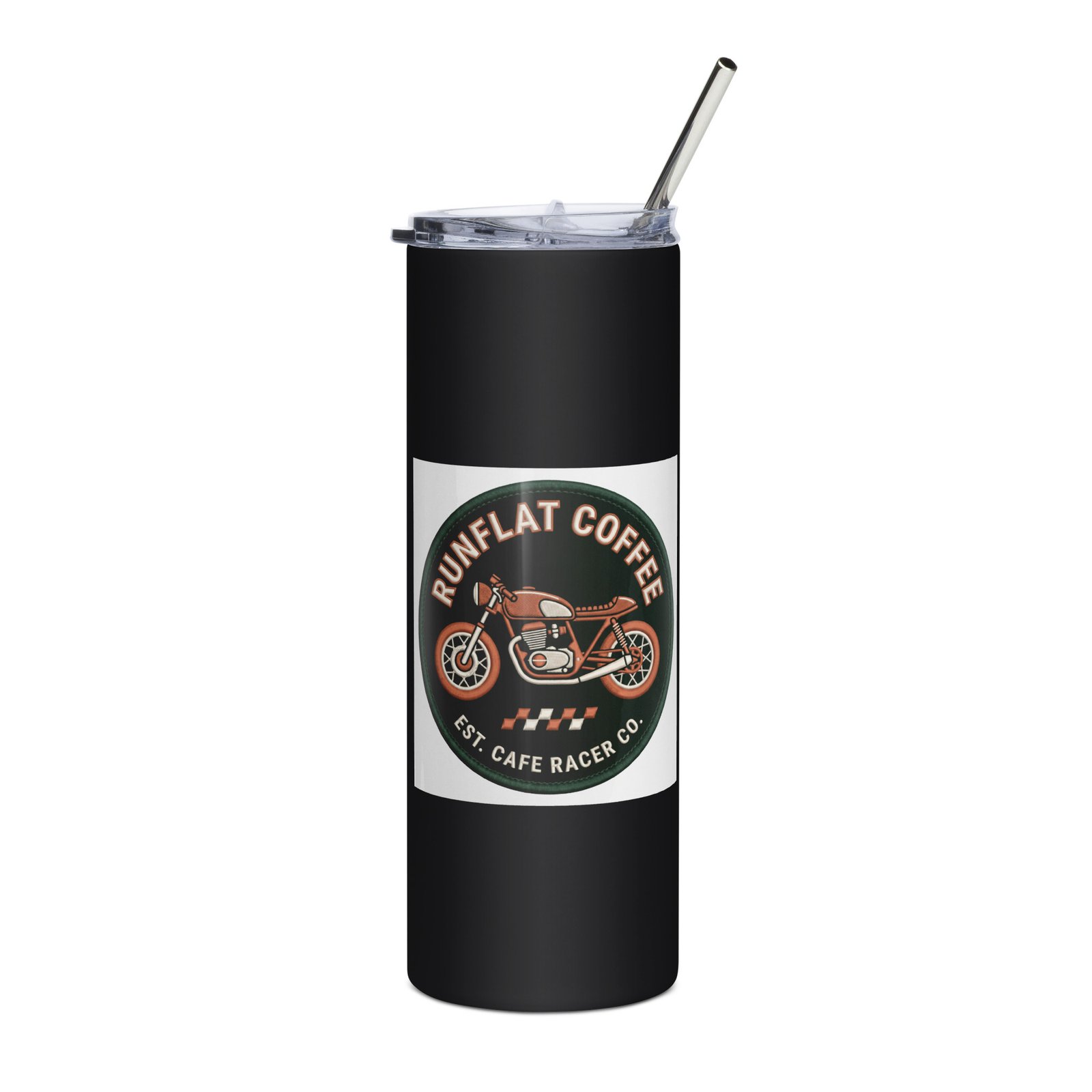 RunFlat Coffee Stainless Steel Tumbler – Cafe Racer Crest