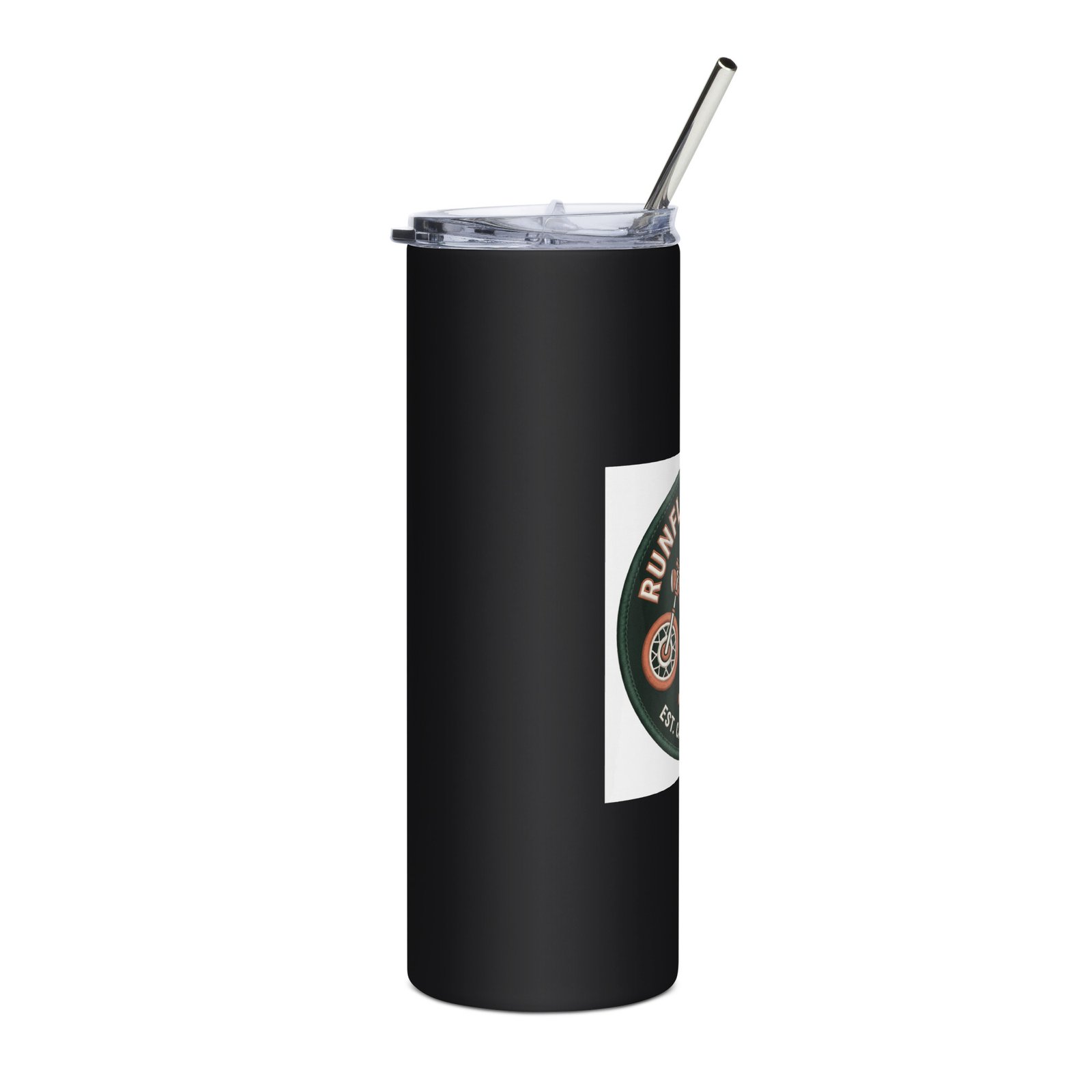 RunFlat Coffee Stainless Steel Tumbler – Cafe Racer Crest - Image 4