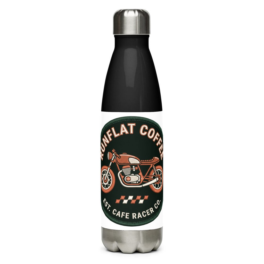 RunFlat Coffee Stainless Steel Water Bottle – Cafe Racer Crest