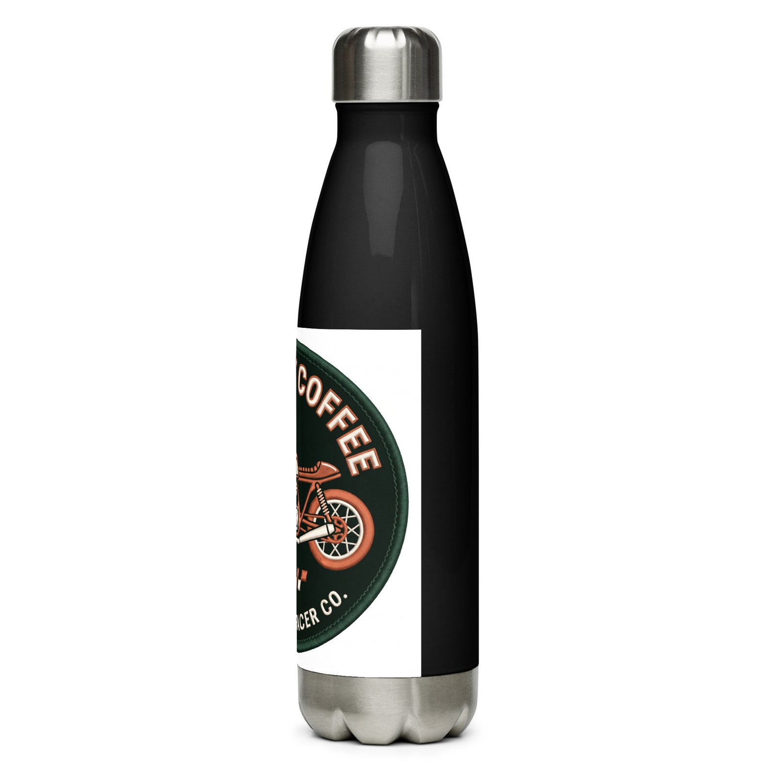 RunFlat Coffee Stainless Steel Water Bottle – Cafe Racer Crest - Image 3