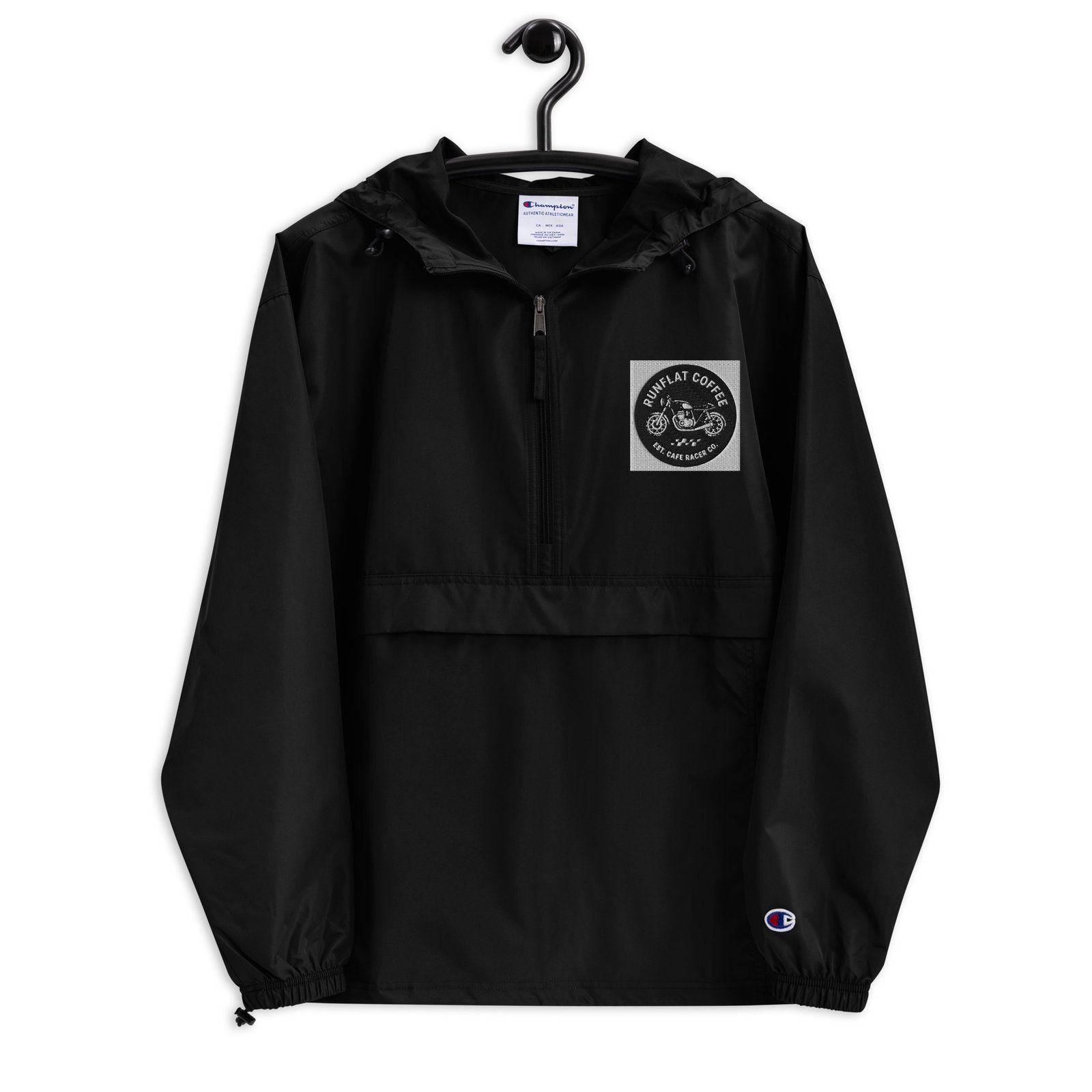 RunFlat Coffee Champion Packable Anorak – Cafe Racer Crest