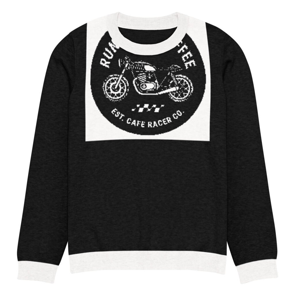 RunFlat Coffee Knitted Crew Neck Sweater – Cafe Racer Crest