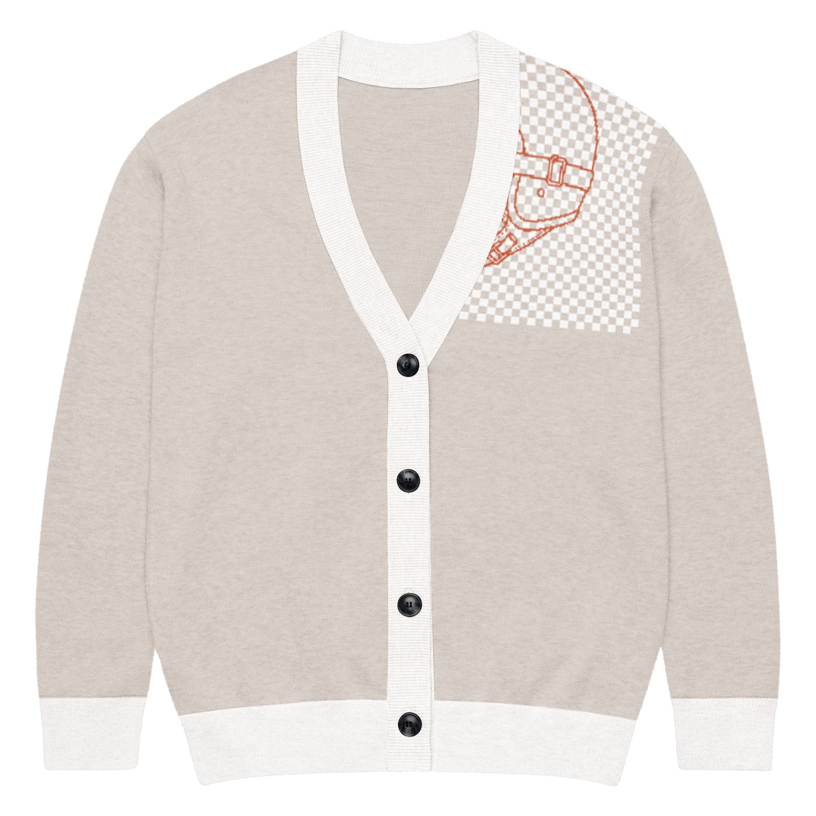 RunFlat Coffee Knitted Cardigan – Helmet & Goggles - Image 2