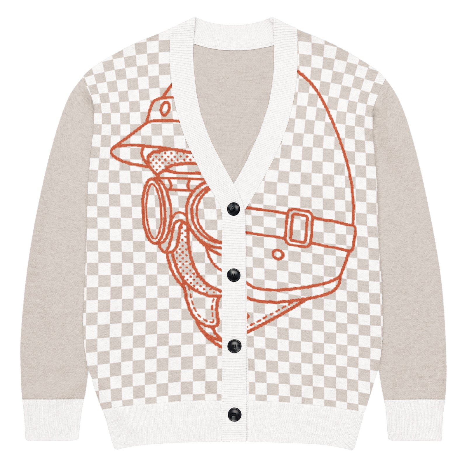 RunFlat Coffee Knitted Cardigan – Helmet & Goggles - Image 9