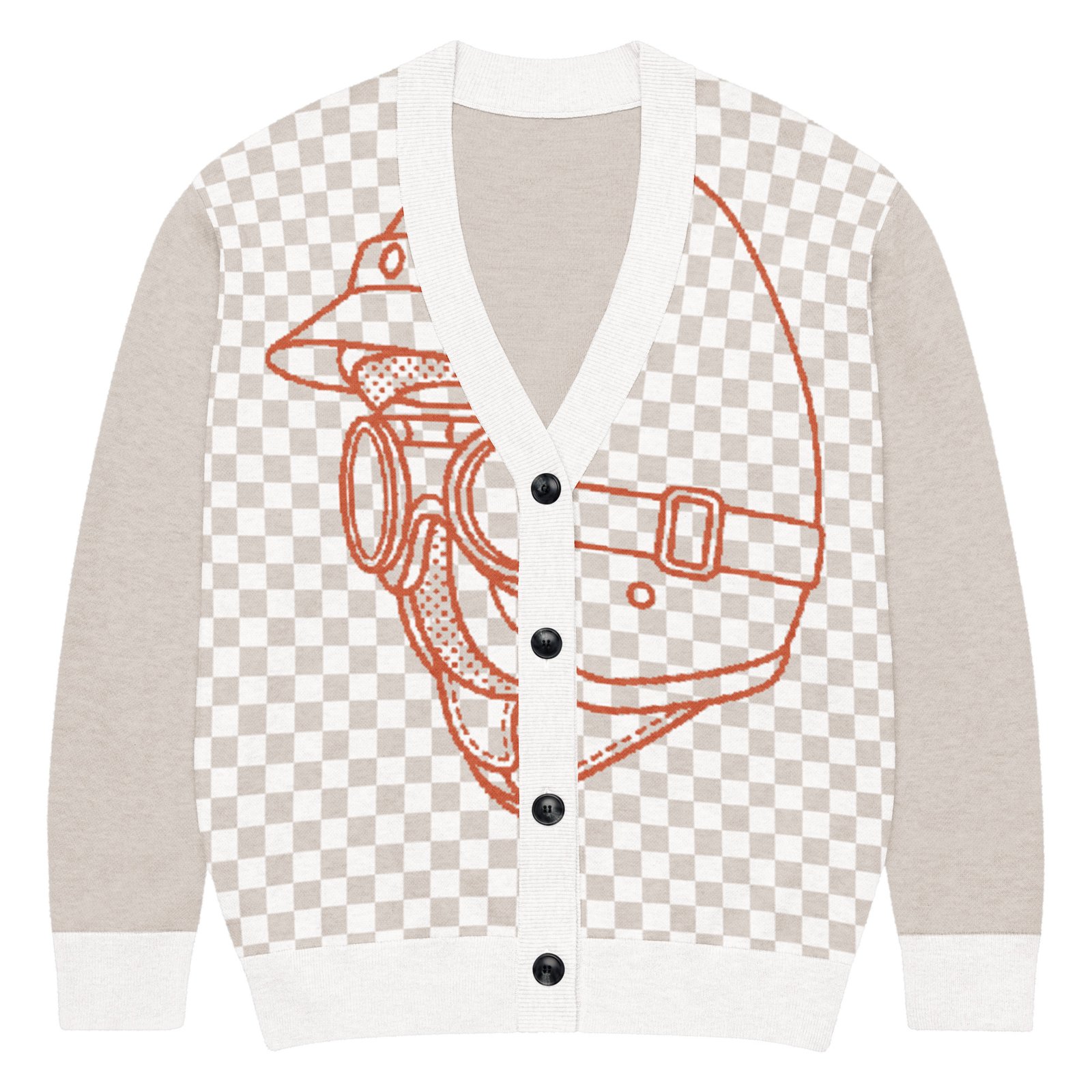 RunFlat Coffee Knitted Cardigan – Helmet & Goggles - Image 7
