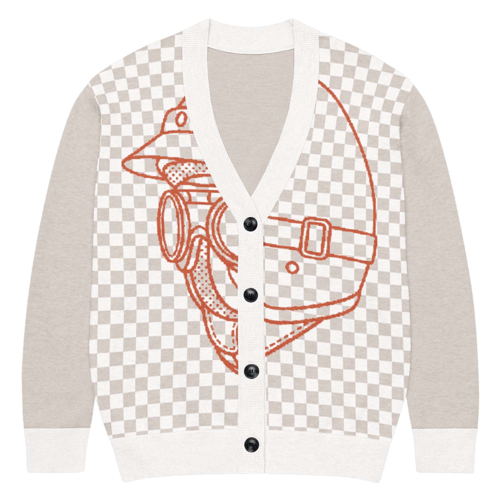 RunFlat Coffee Knitted Cardigan – Helmet & Goggles - Image 5