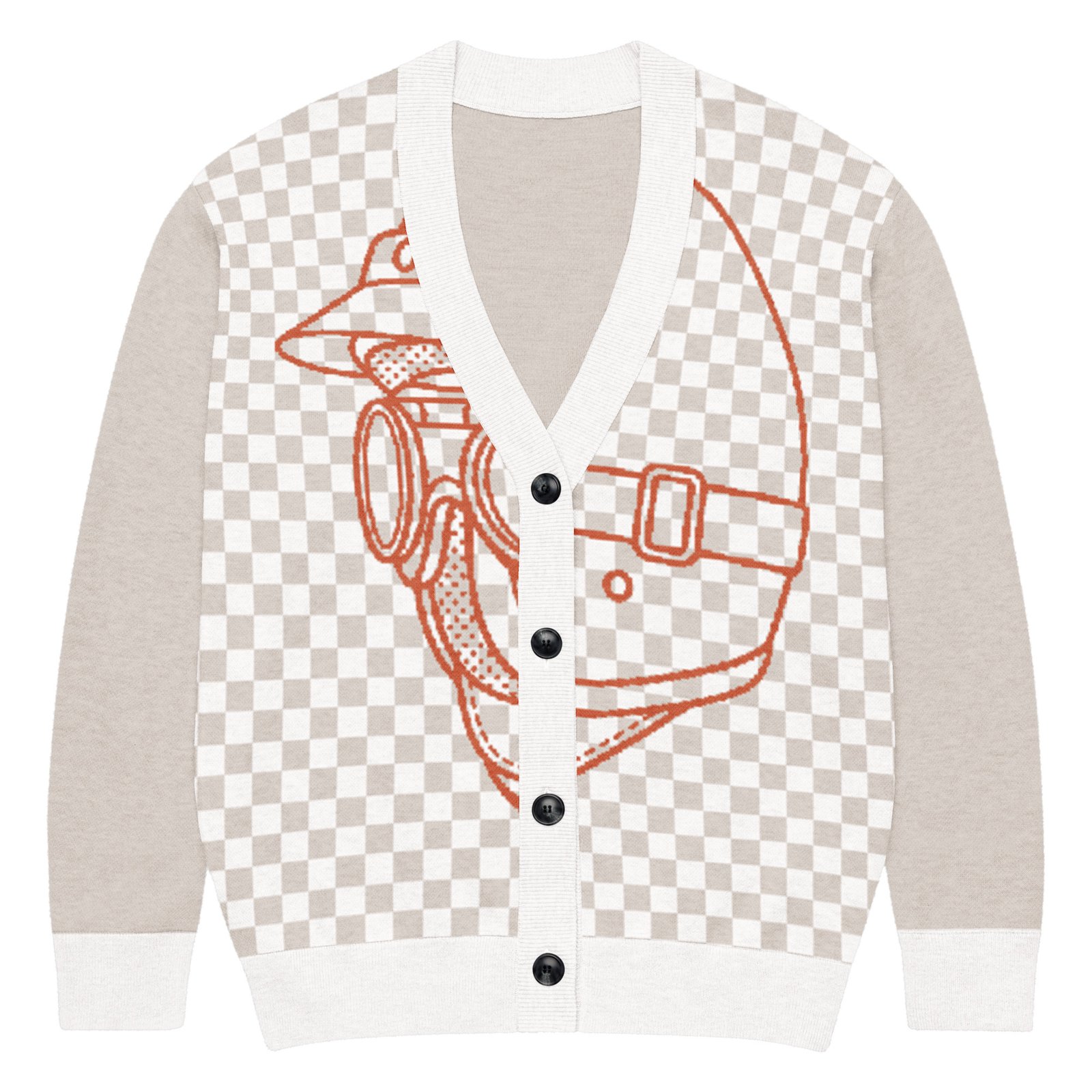 RunFlat Coffee Knitted Cardigan – Helmet & Goggles - Image 3