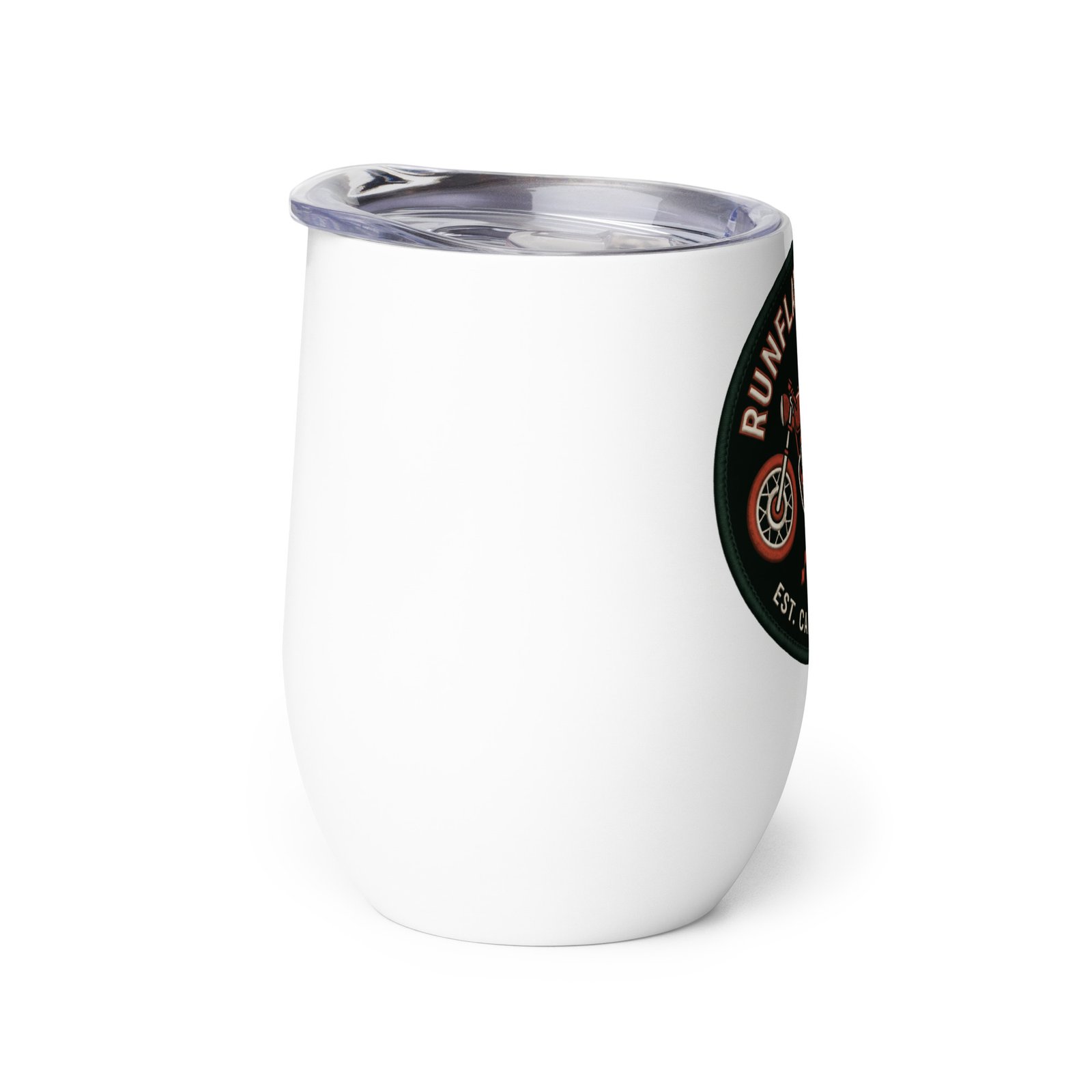 RunFlat Coffee Wine Tumbler – Cafe Racer Crest - Image 4